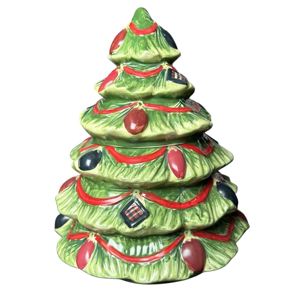 Certified International Susan Winget Christmas Tree Cookie Jar